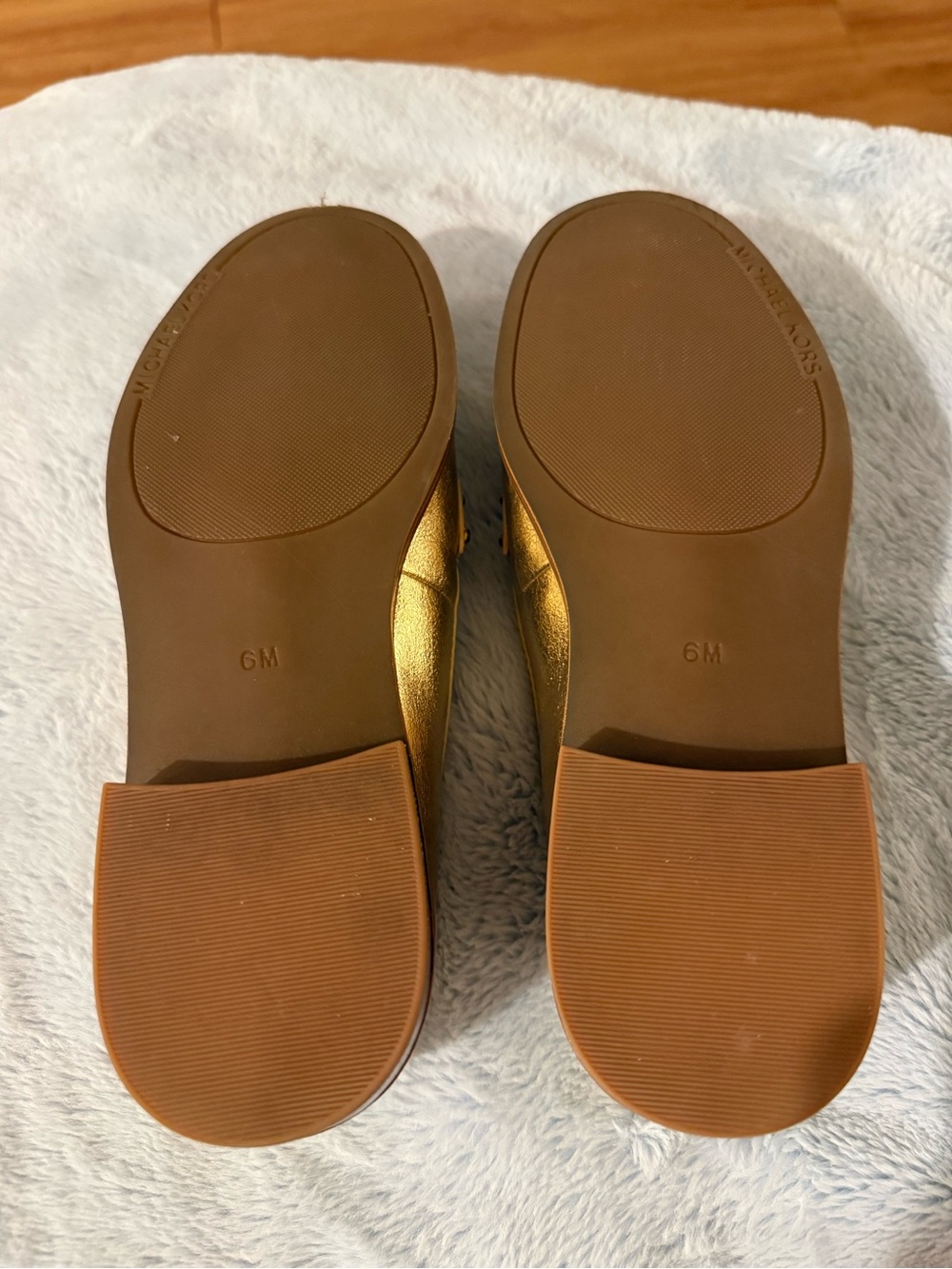 Michael Kors Metallic Gold MK Logo Loafers - Picture 4 of 4